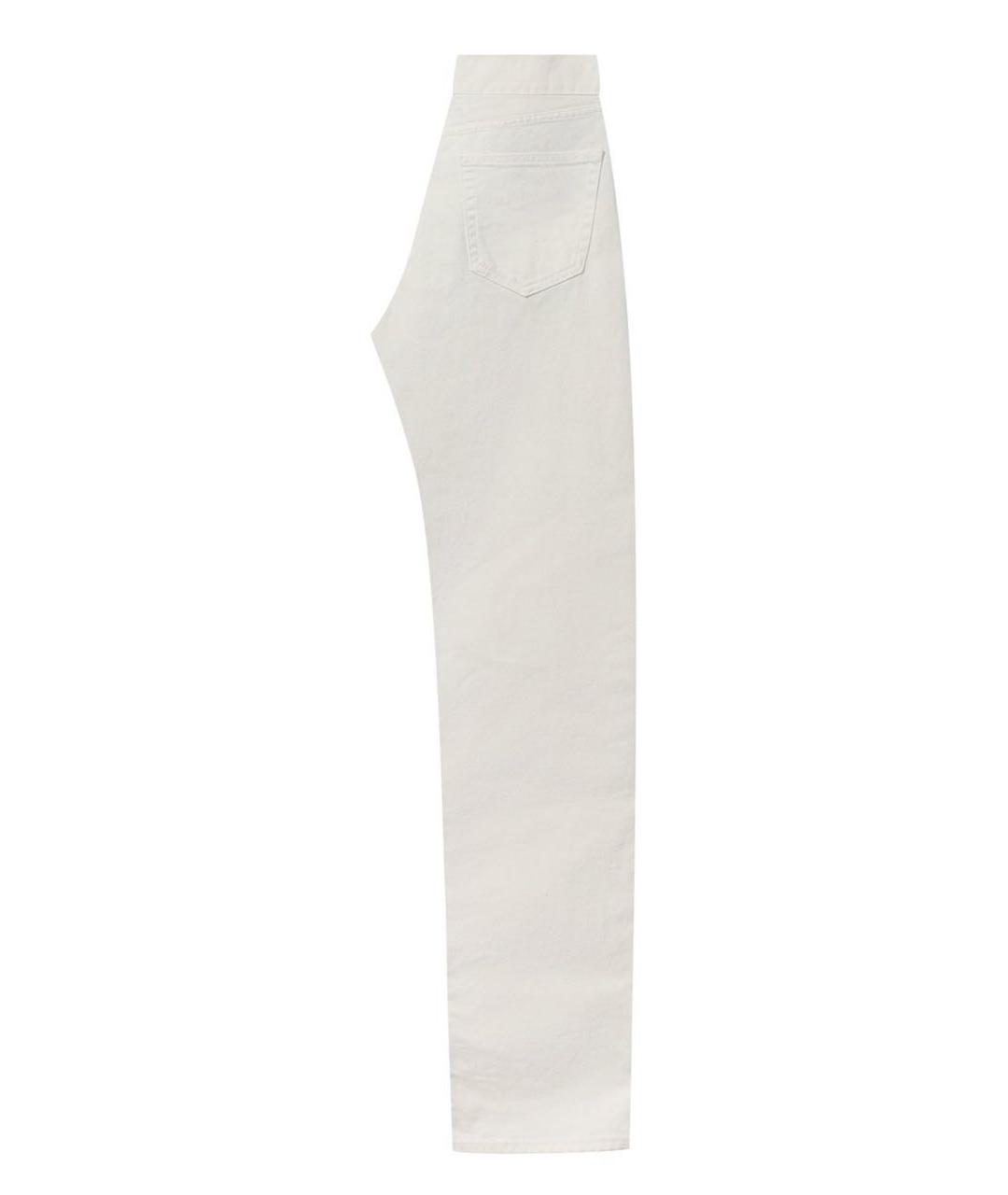 MAISON MARGIELA Белые хлопковые прямые джинсы, фото 3