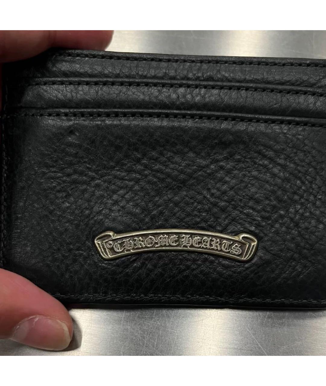 CHROME HEARTS Черная кожаная визитница, фото 4