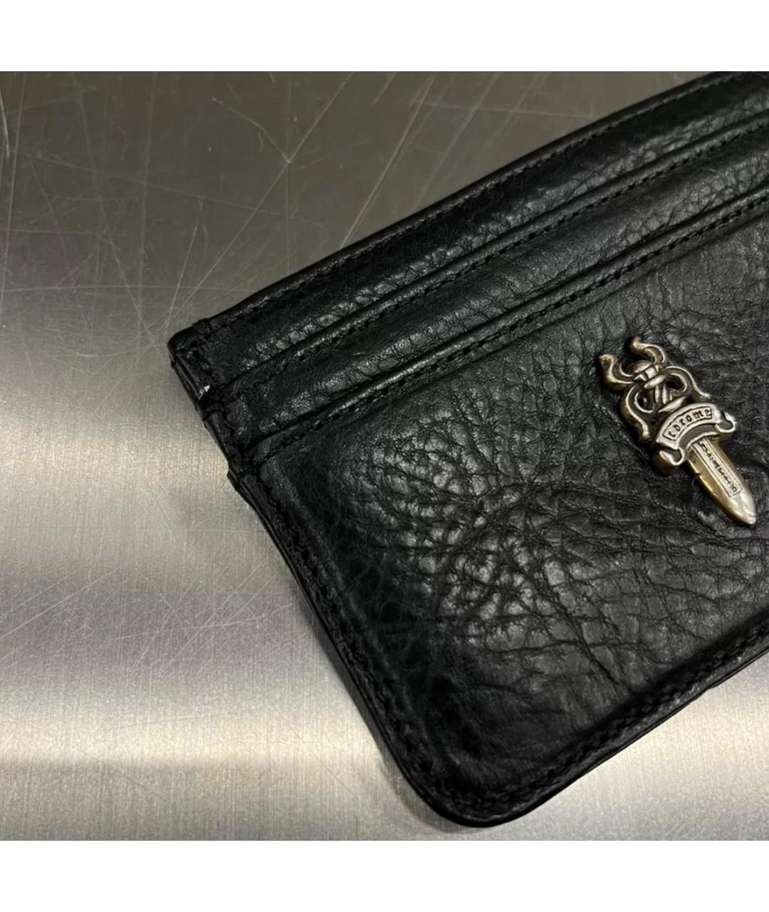 CHROME HEARTS Черная кожаная визитница, фото 3