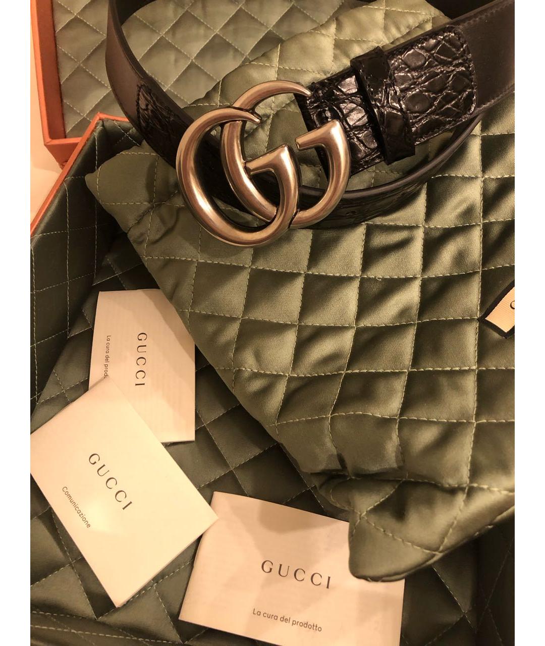 GUCCI Черный кожаный ремень, фото 6