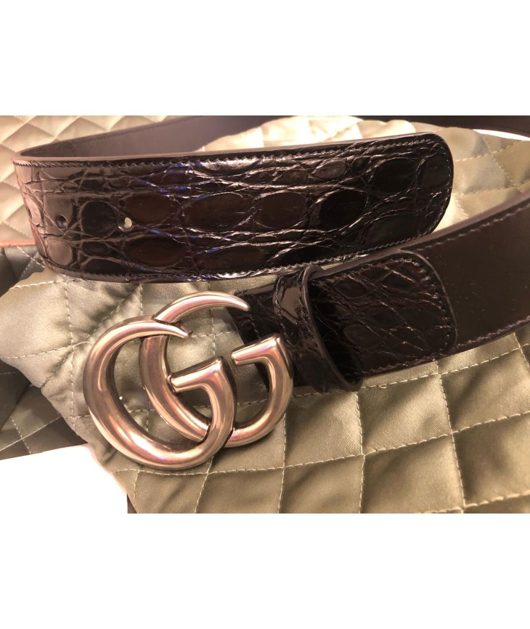 GUCCI Черный кожаный ремень, фото 5