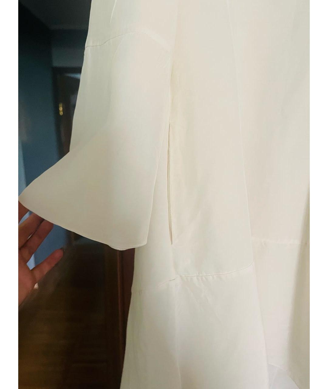 ALBERTA FERRETTI Белое шелковое коктейльное платье, фото 4