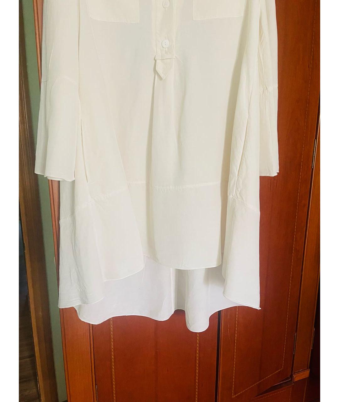 ALBERTA FERRETTI Белое шелковое коктейльное платье, фото 7