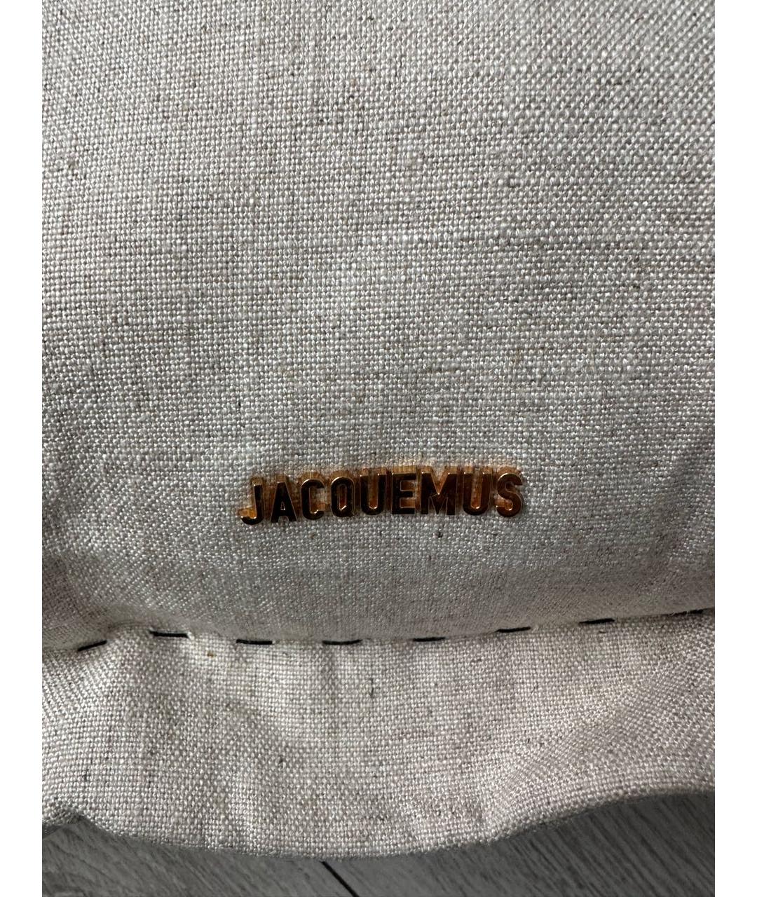 JACQUEMUS Бежевая хлопковая сумка через плечо, фото 2