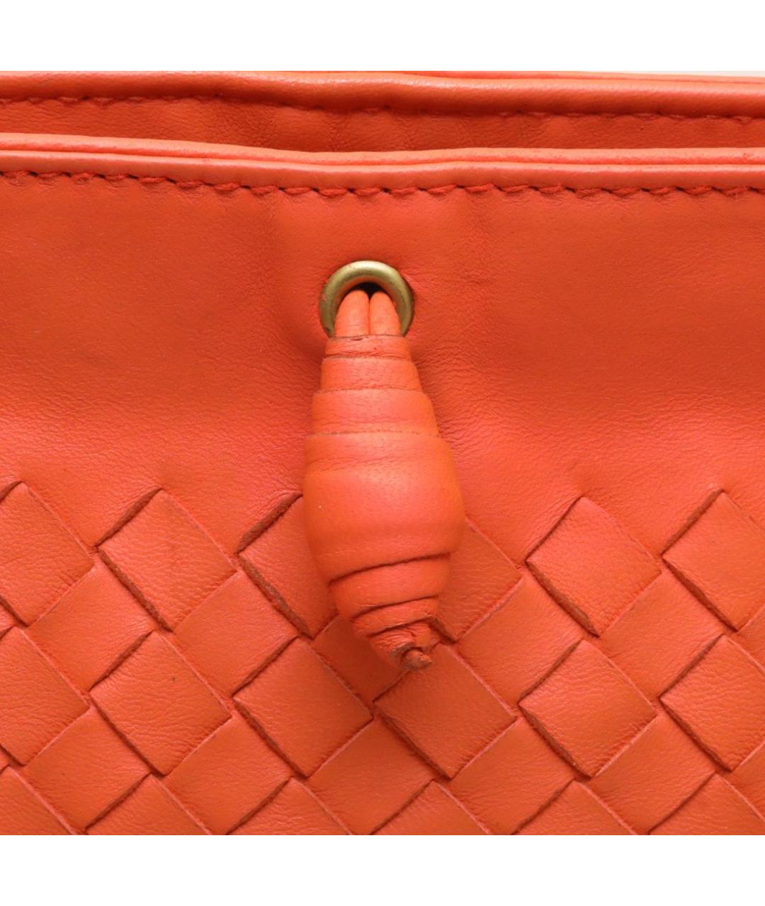 BOTTEGA VENETA Оранжевая кожаная сумка через плечо, фото 8