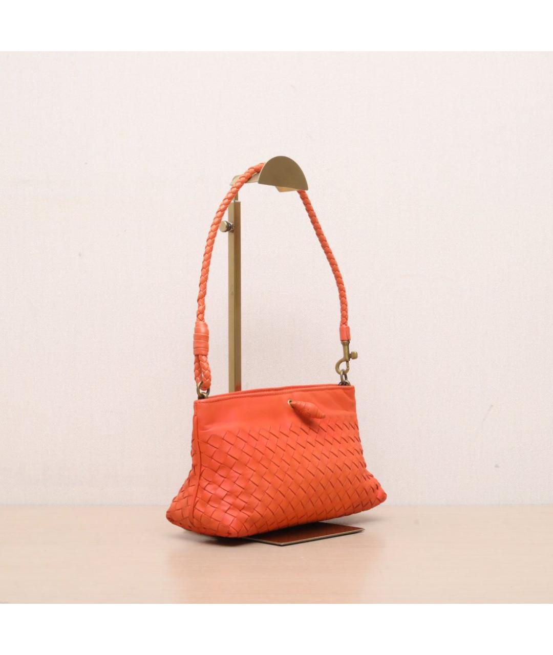 BOTTEGA VENETA Оранжевая кожаная сумка через плечо, фото 6