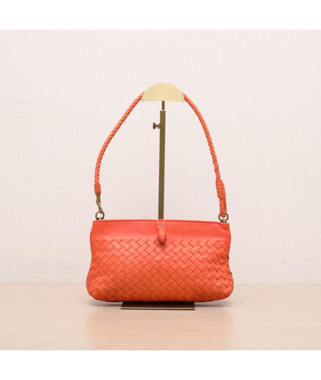 BOTTEGA VENETA Оранжевая кожаная сумка через плечо, фото 3