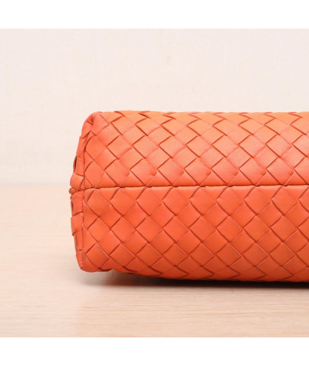 BOTTEGA VENETA Оранжевая кожаная сумка через плечо, фото 9