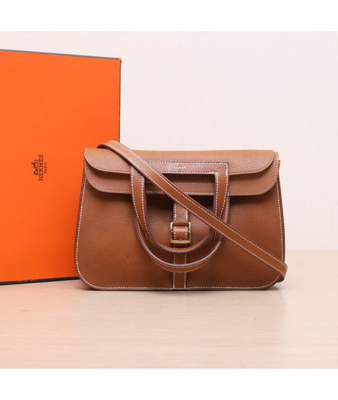 HERMES Коричневая кожаная сумка через плечо, фото 2