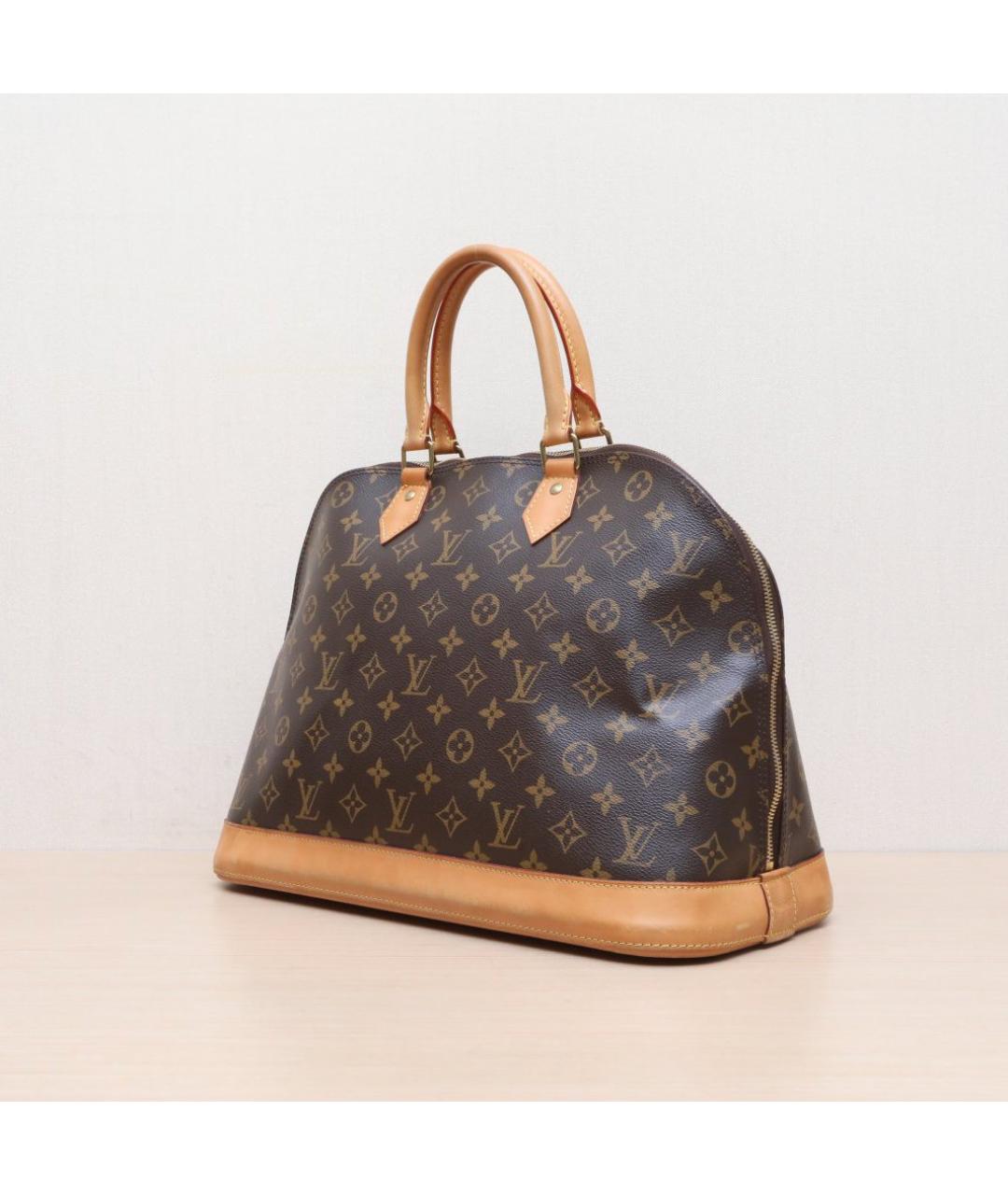 LOUIS VUITTON Коричневая кожаная сумка тоут, фото 4