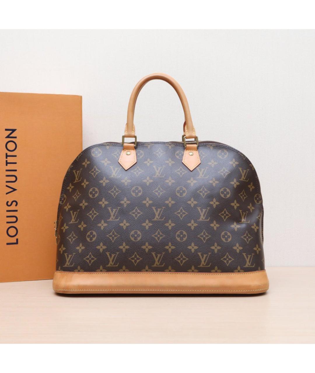 LOUIS VUITTON Коричневая кожаная сумка тоут, фото 2