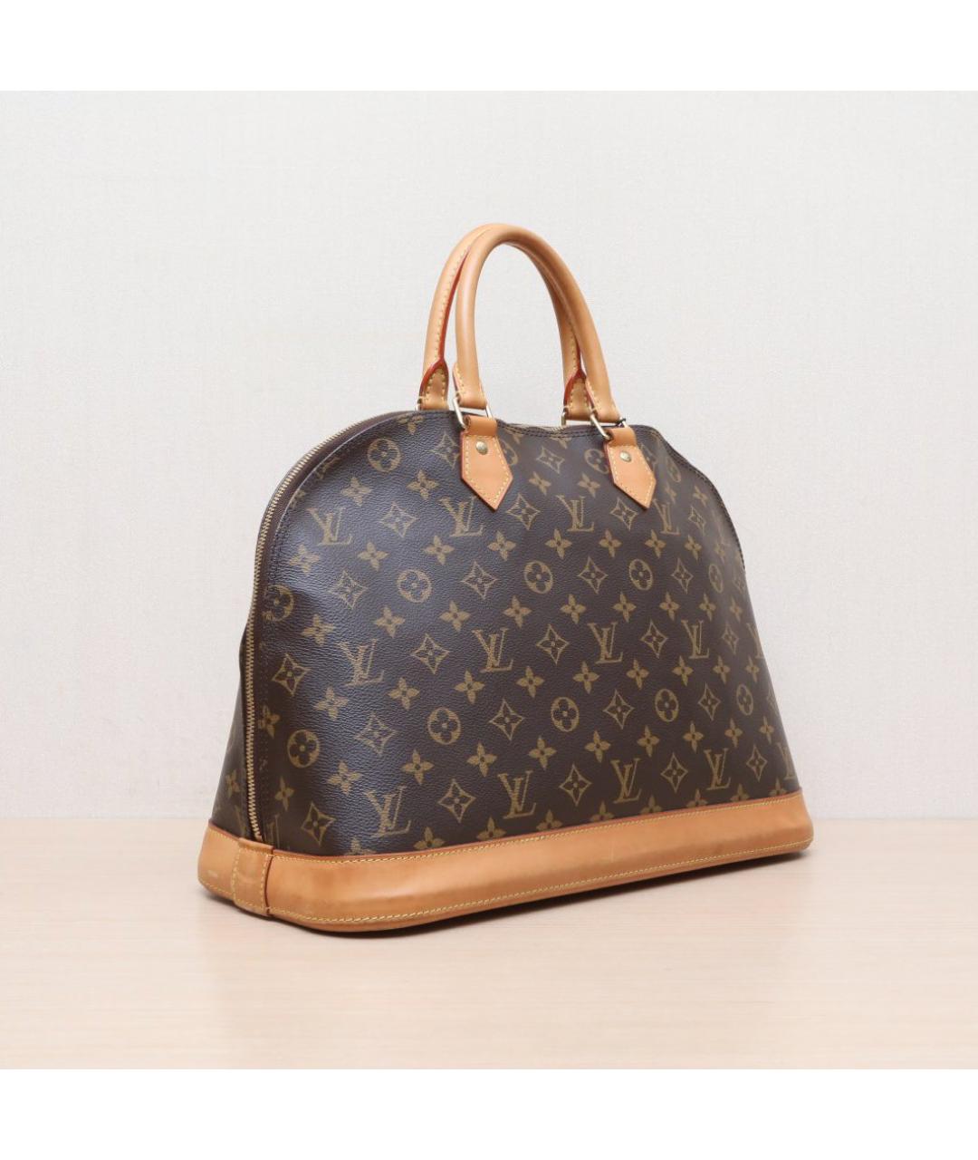 LOUIS VUITTON Коричневая кожаная сумка тоут, фото 6