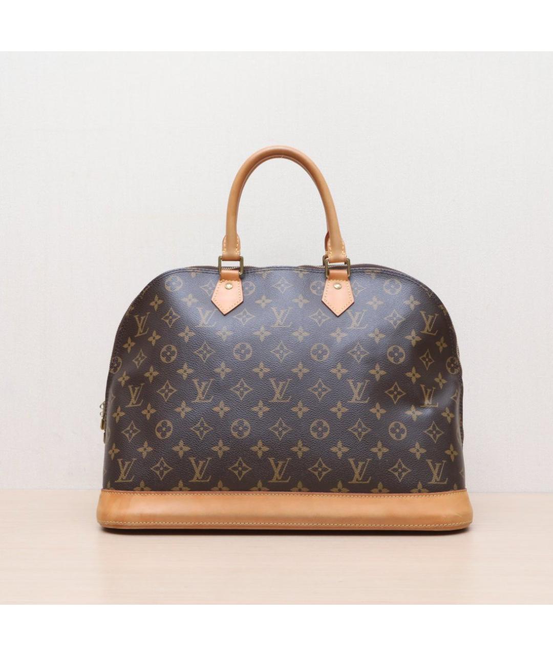 LOUIS VUITTON Коричневая кожаная сумка тоут, фото 3
