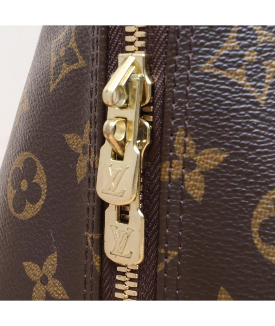 LOUIS VUITTON Коричневая кожаная сумка тоут, фото 8