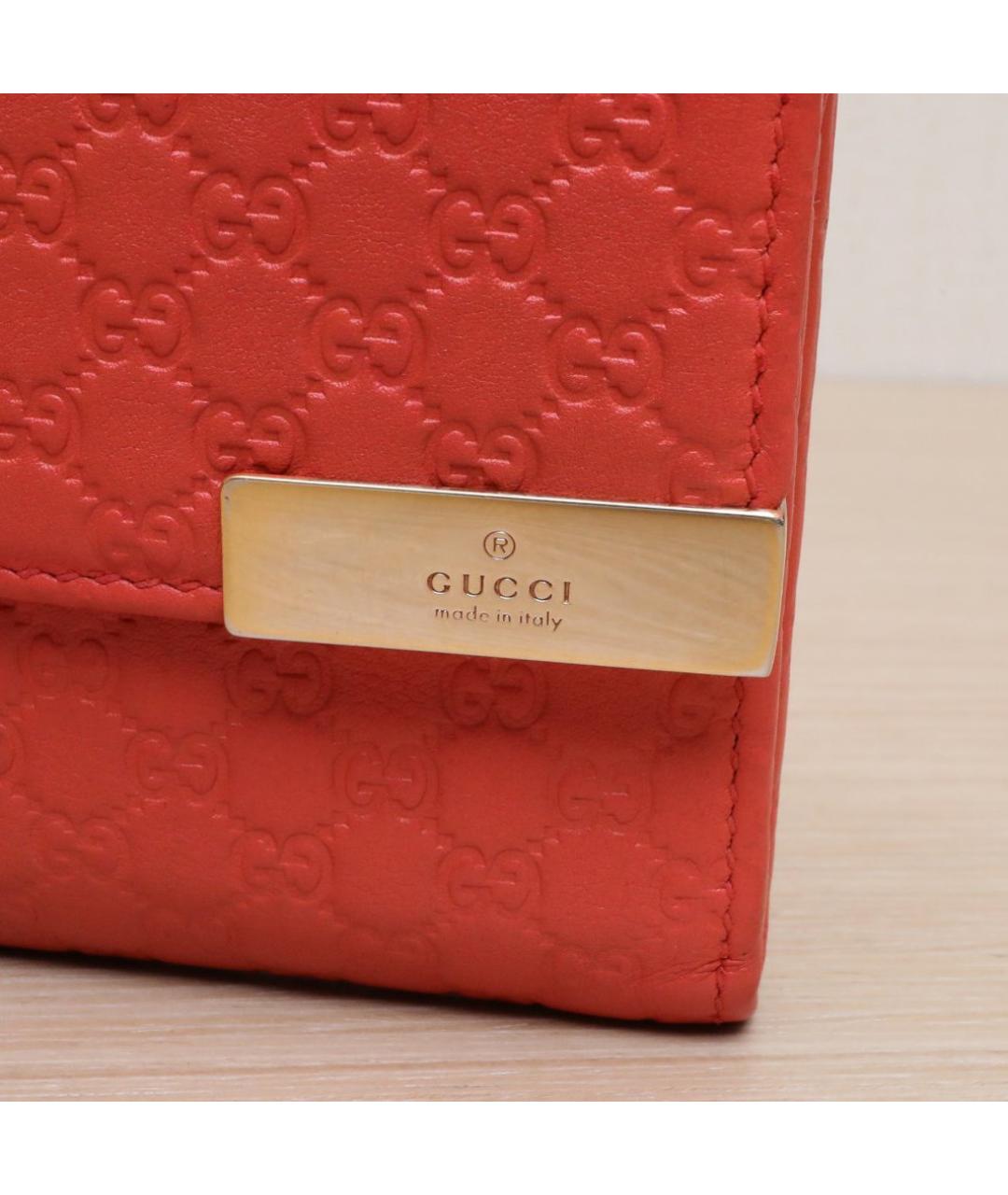 GUCCI Оранжевый кожаный кошелек, фото 8
