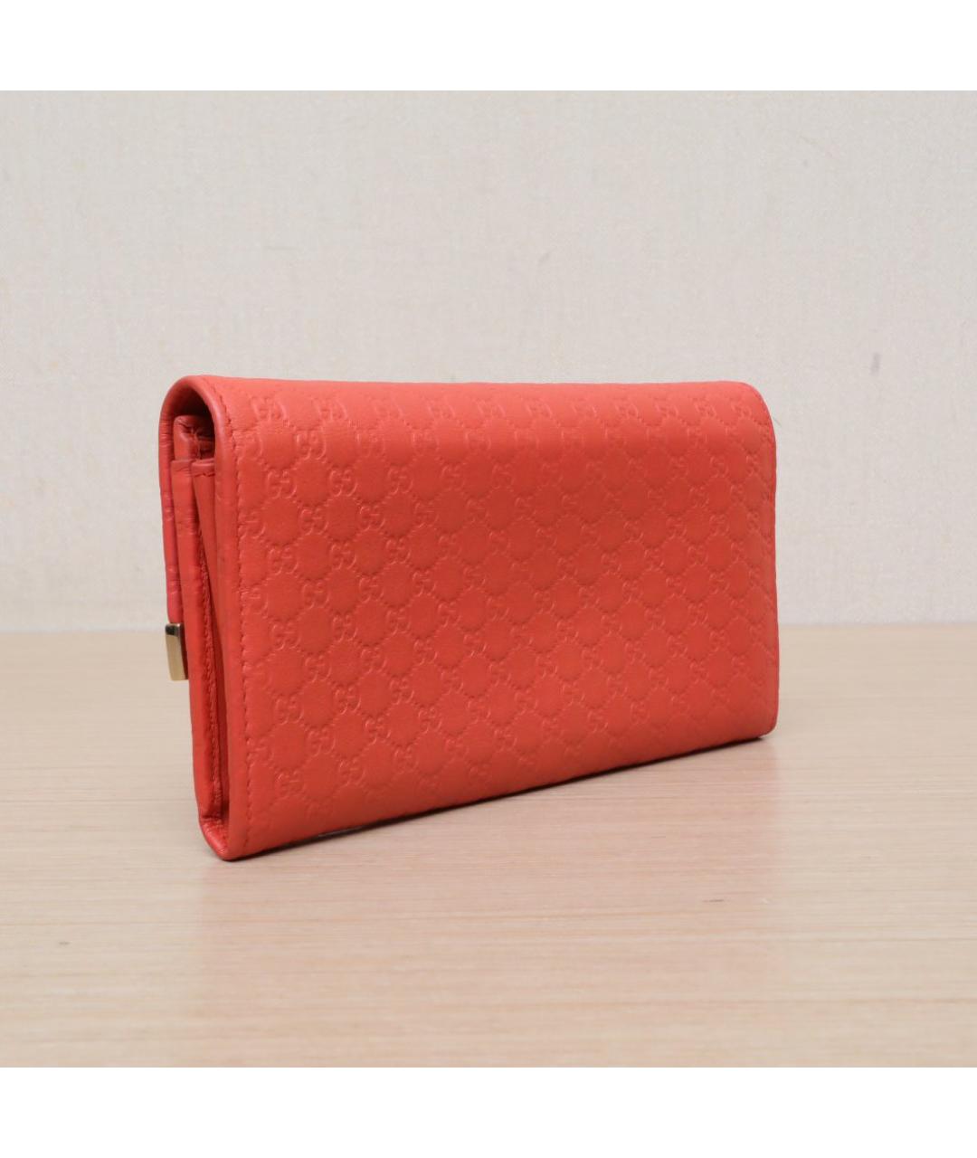GUCCI Оранжевый кожаный кошелек, фото 6