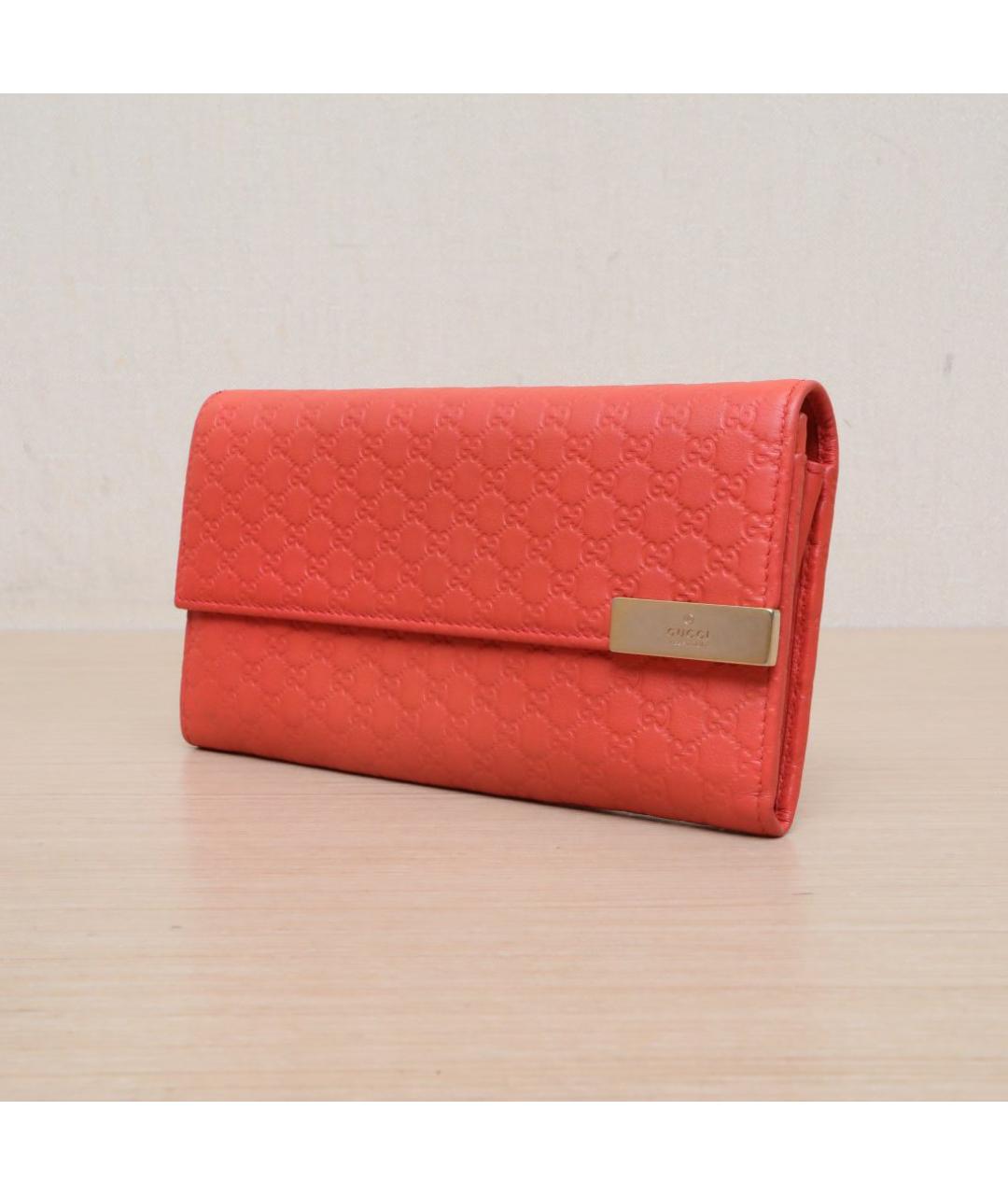 GUCCI Оранжевый кожаный кошелек, фото 4