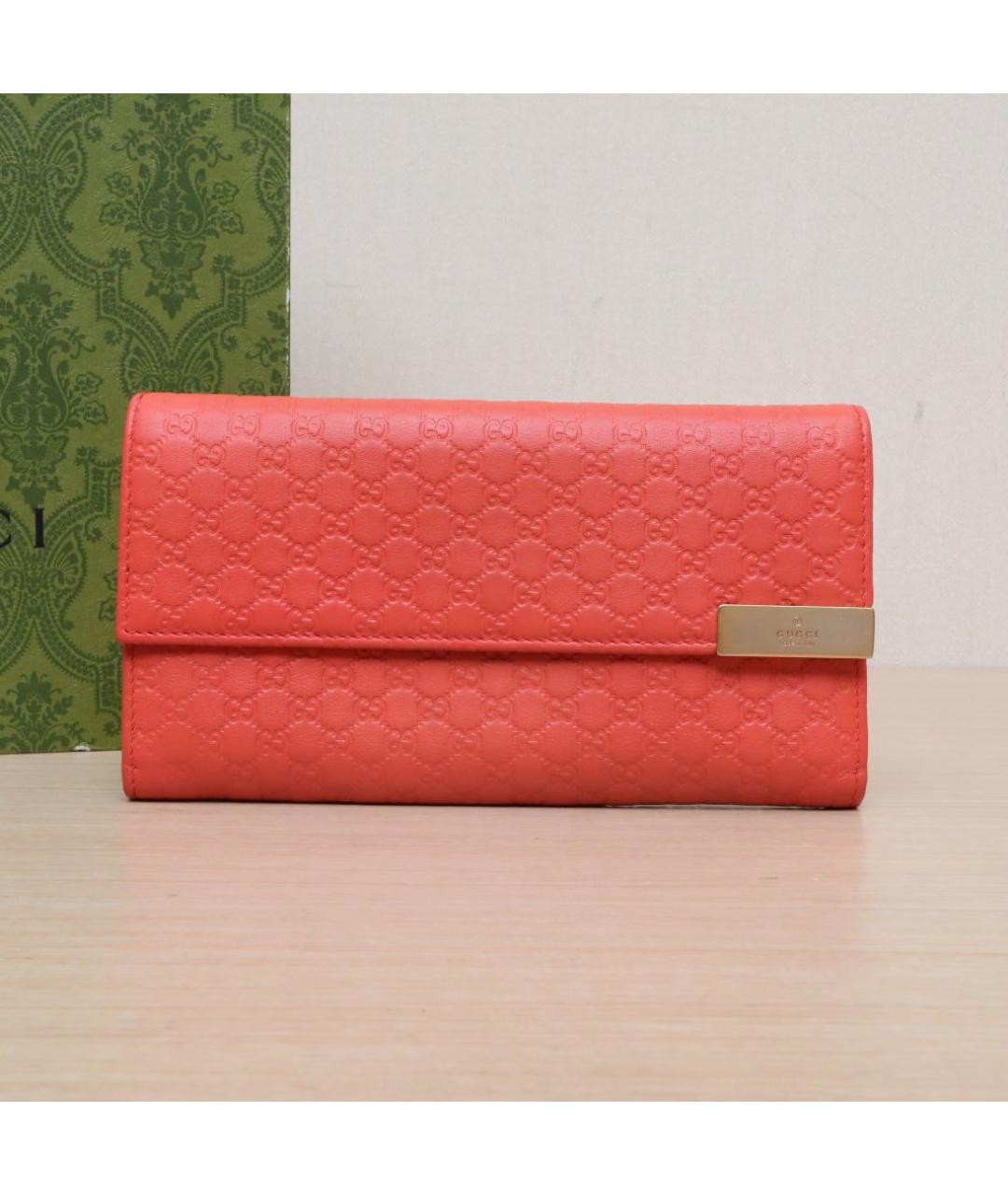 GUCCI Оранжевый кожаный кошелек, фото 2