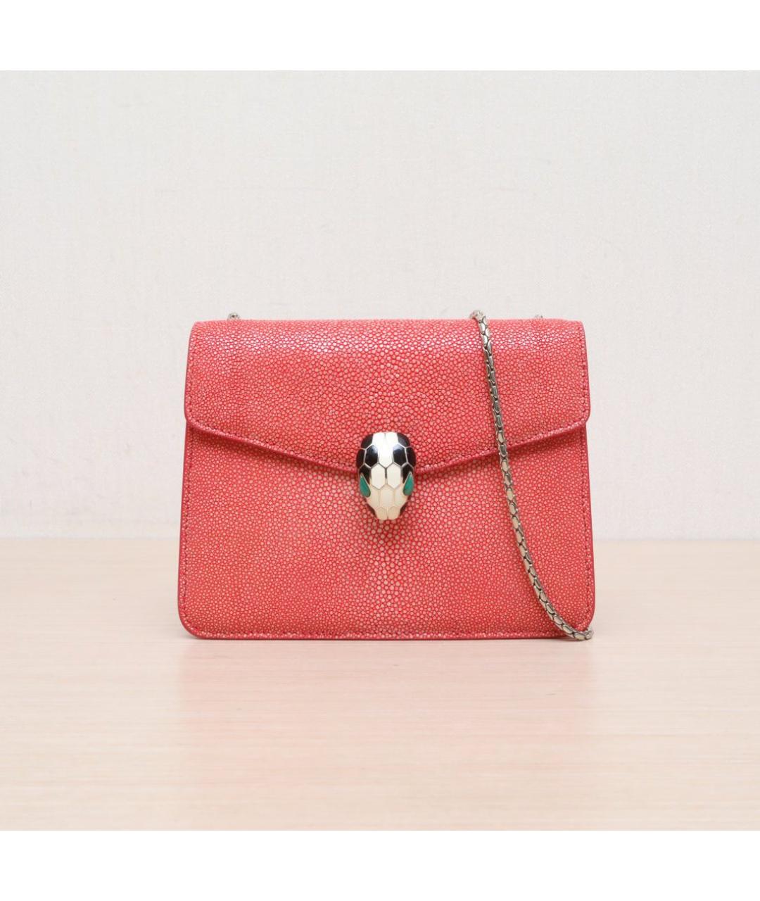BVLGARI Красная кожаная сумка через плечо, фото 2