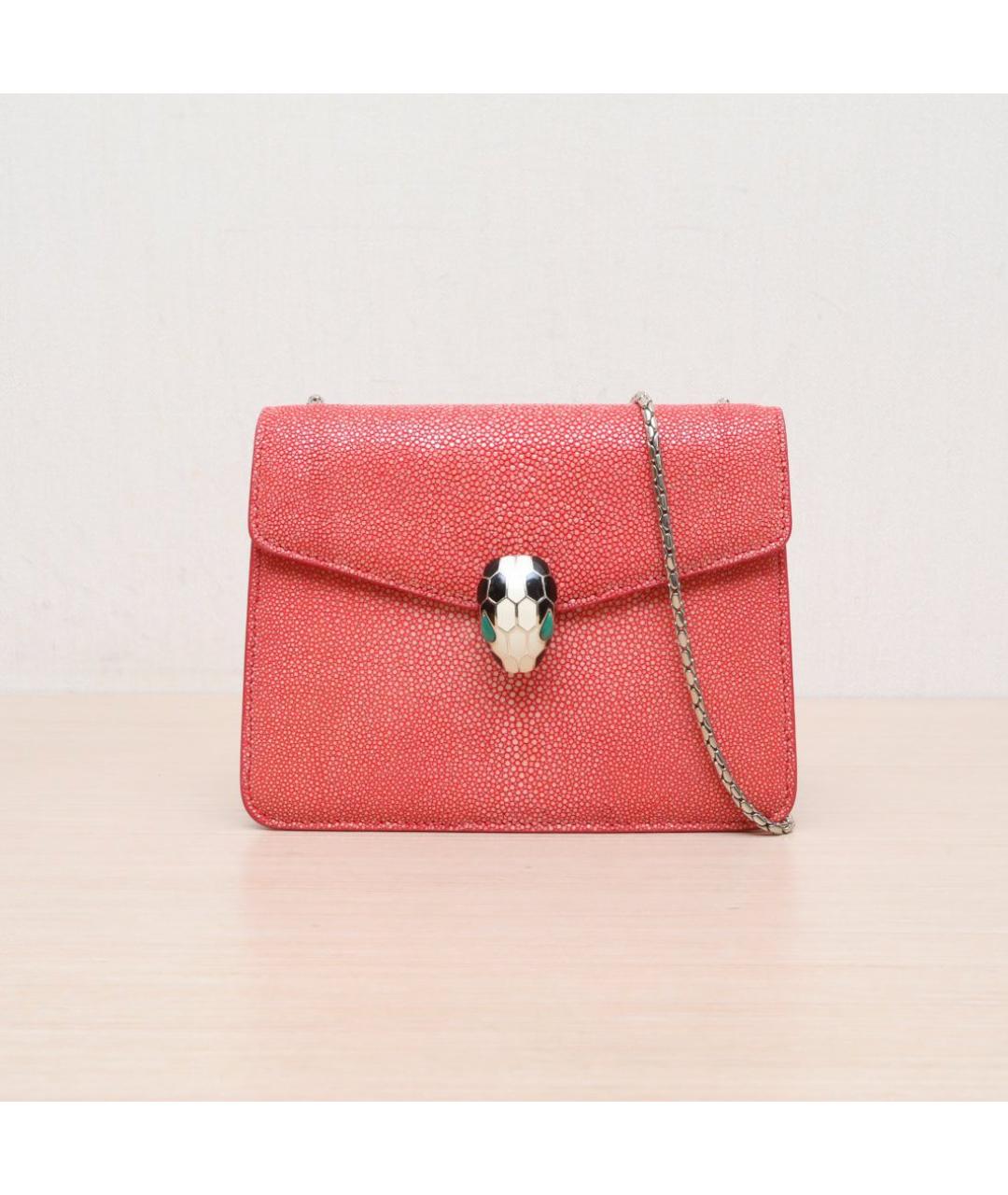 BVLGARI Красная кожаная сумка через плечо, фото 3