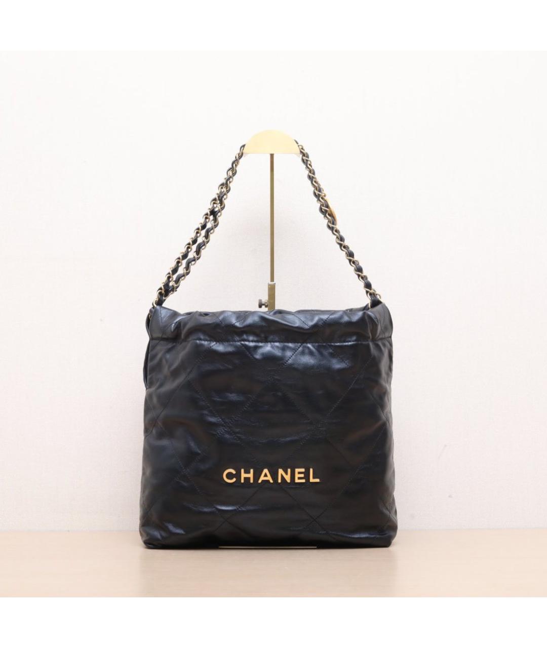 CHANEL Черная кожаная сумка тоут, фото 3