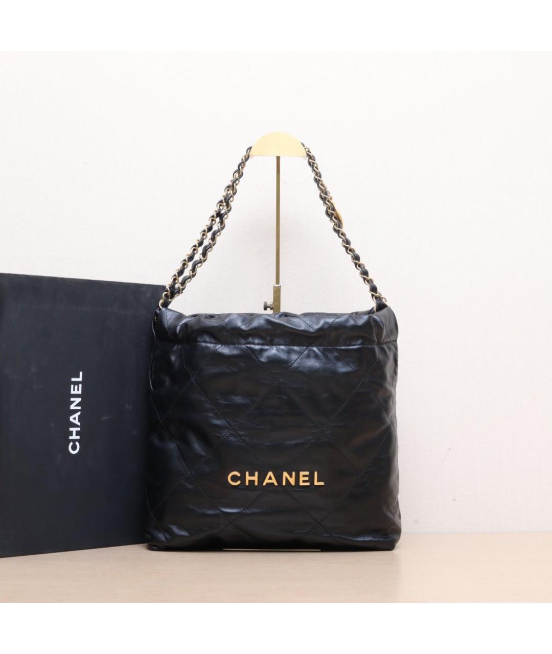 CHANEL Черная кожаная сумка тоут, фото 2