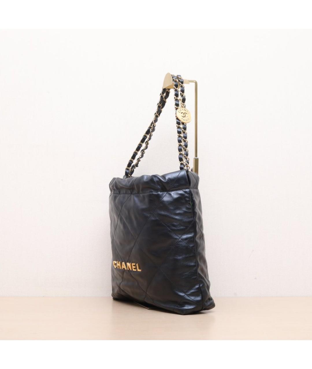 CHANEL Черная кожаная сумка тоут, фото 4