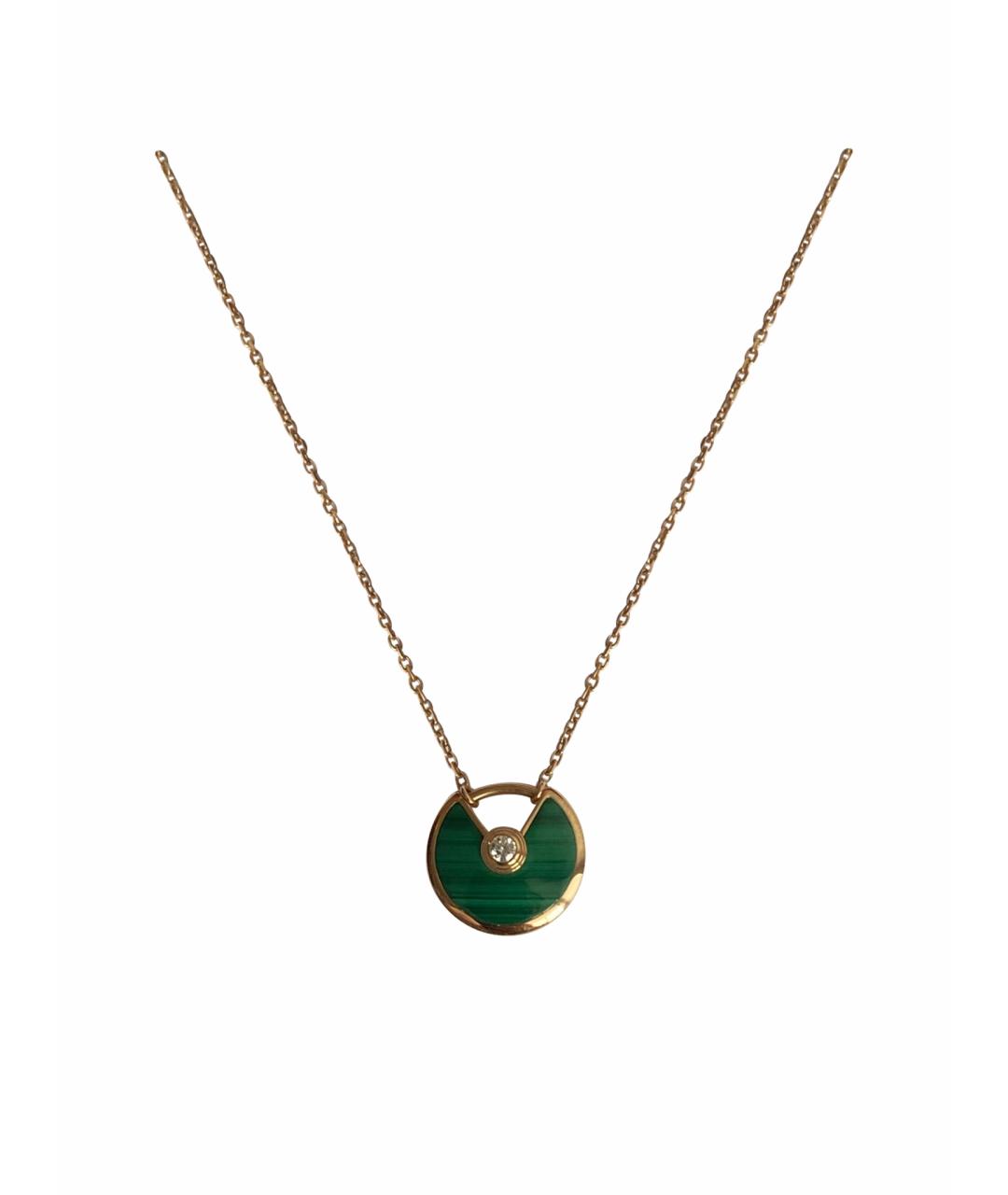 CARTIER Зеленые колье из розового золота, фото 1
