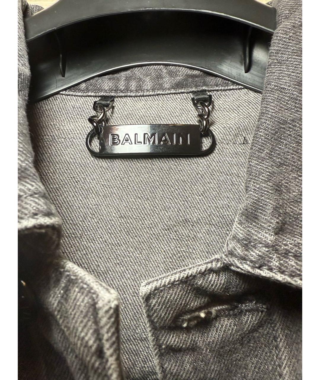 BALMAIN Серая деним куртка, фото 7
