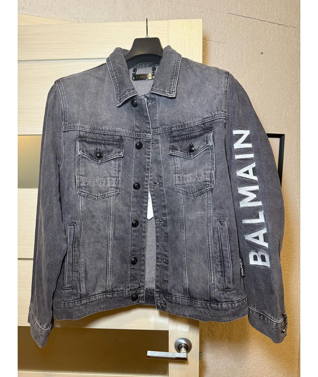 BALMAIN Серая деним куртка, фото 9