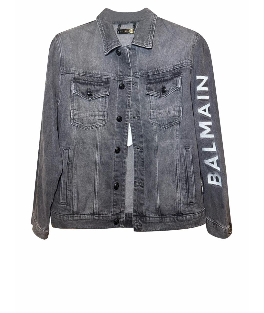 BALMAIN Серая деним куртка, фото 1