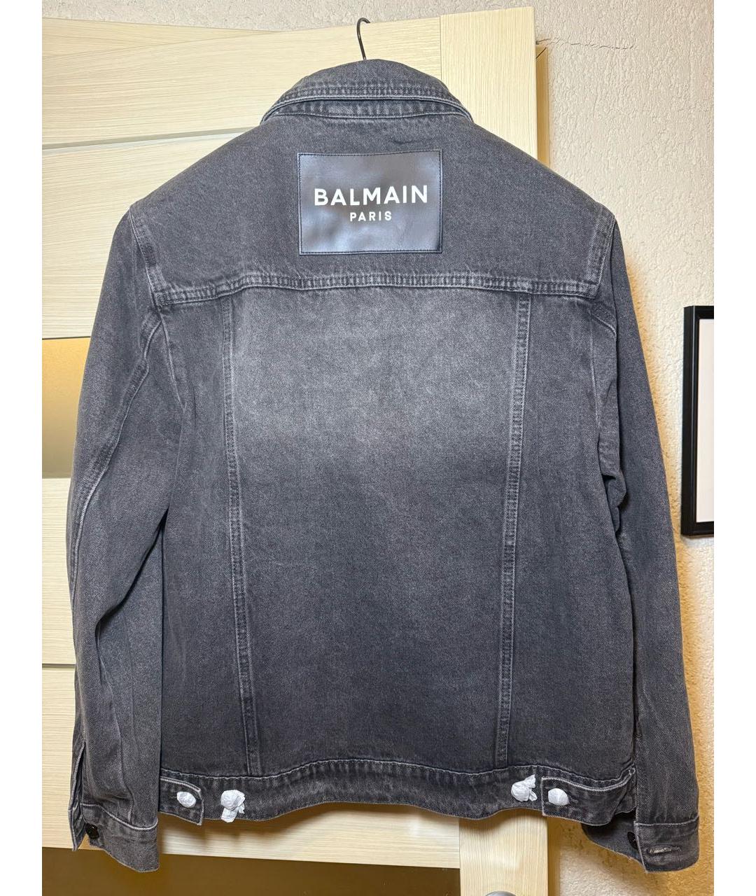 BALMAIN Серая деним куртка, фото 2