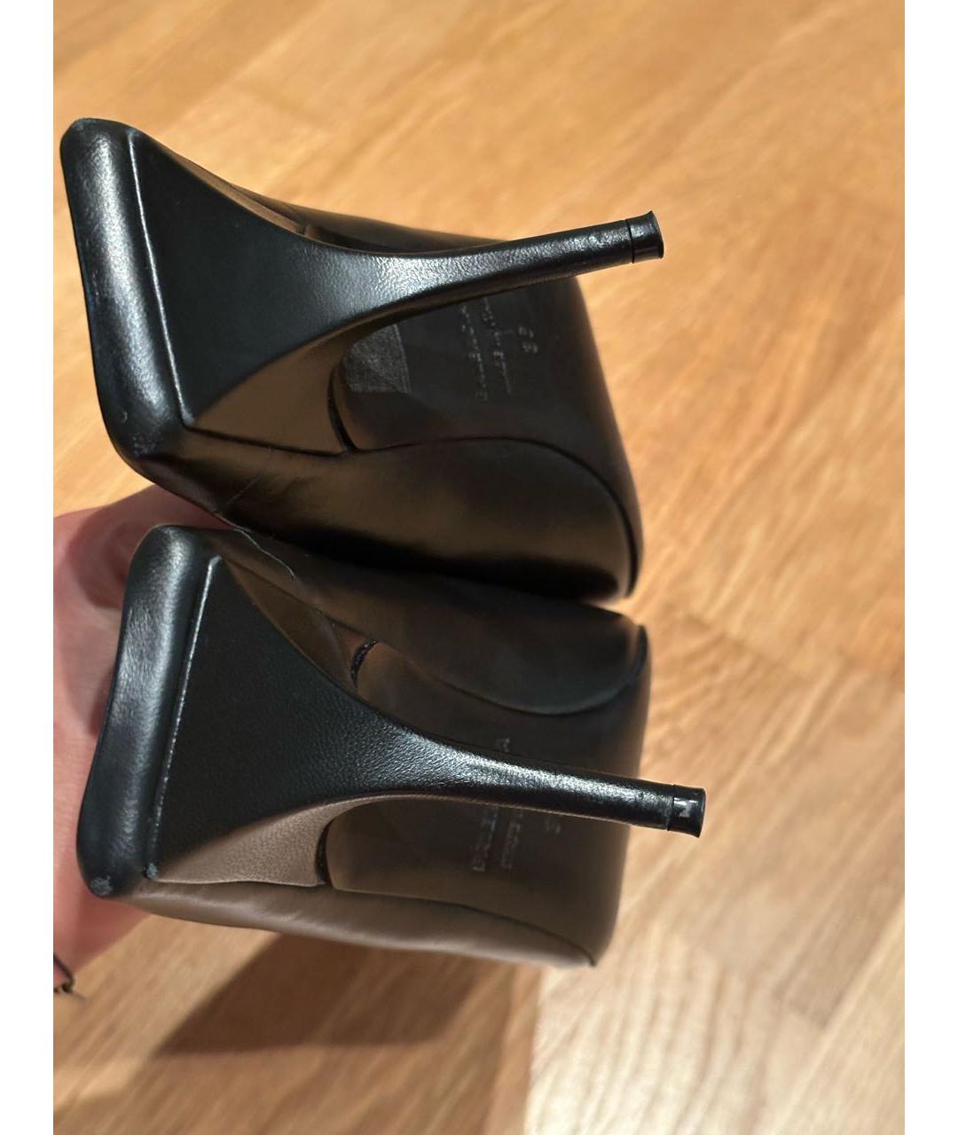 BALENCIAGA Черные кожаные мюли, фото 4