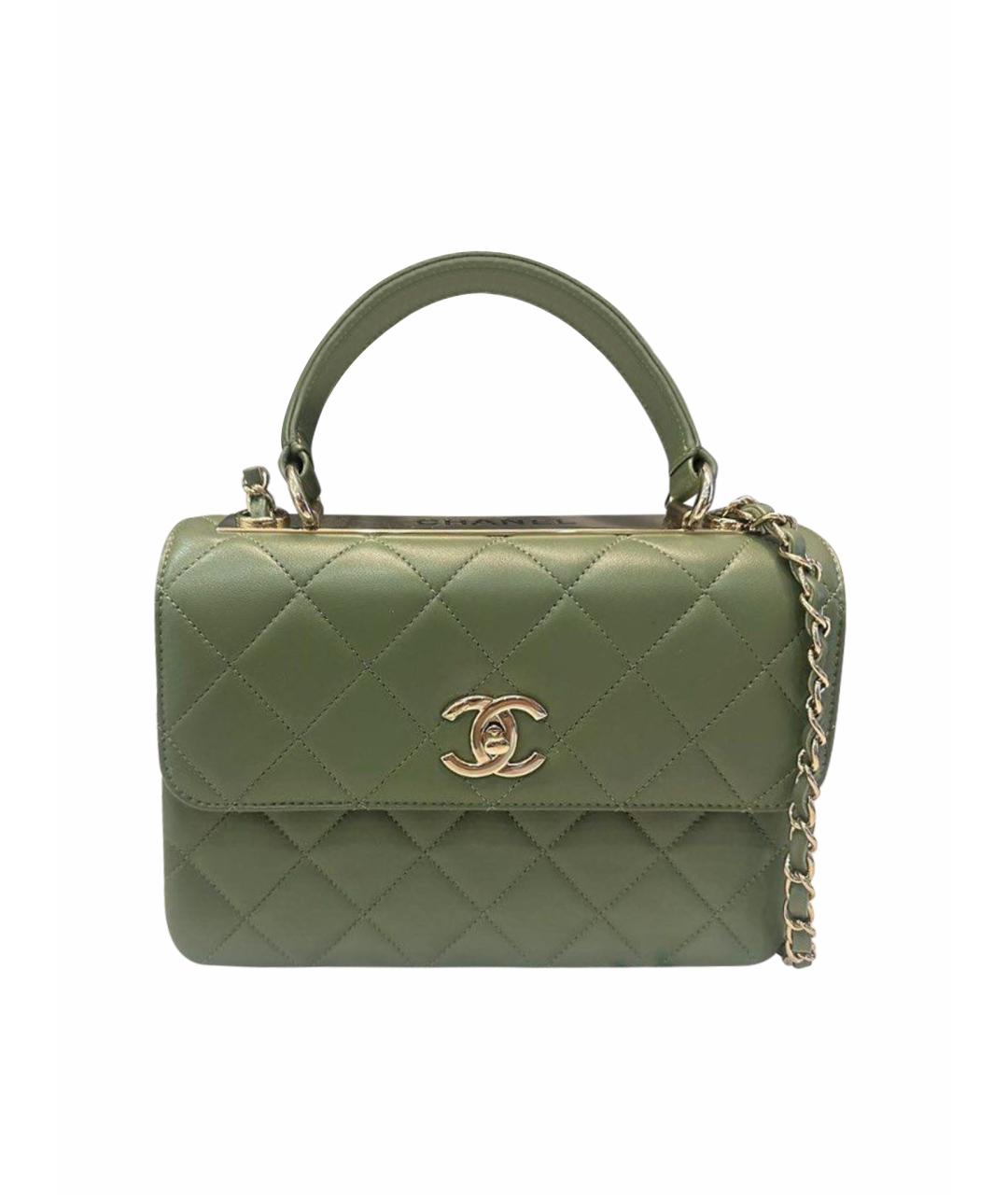 CHANEL Хаки кожаная сумка через плечо, фото 1