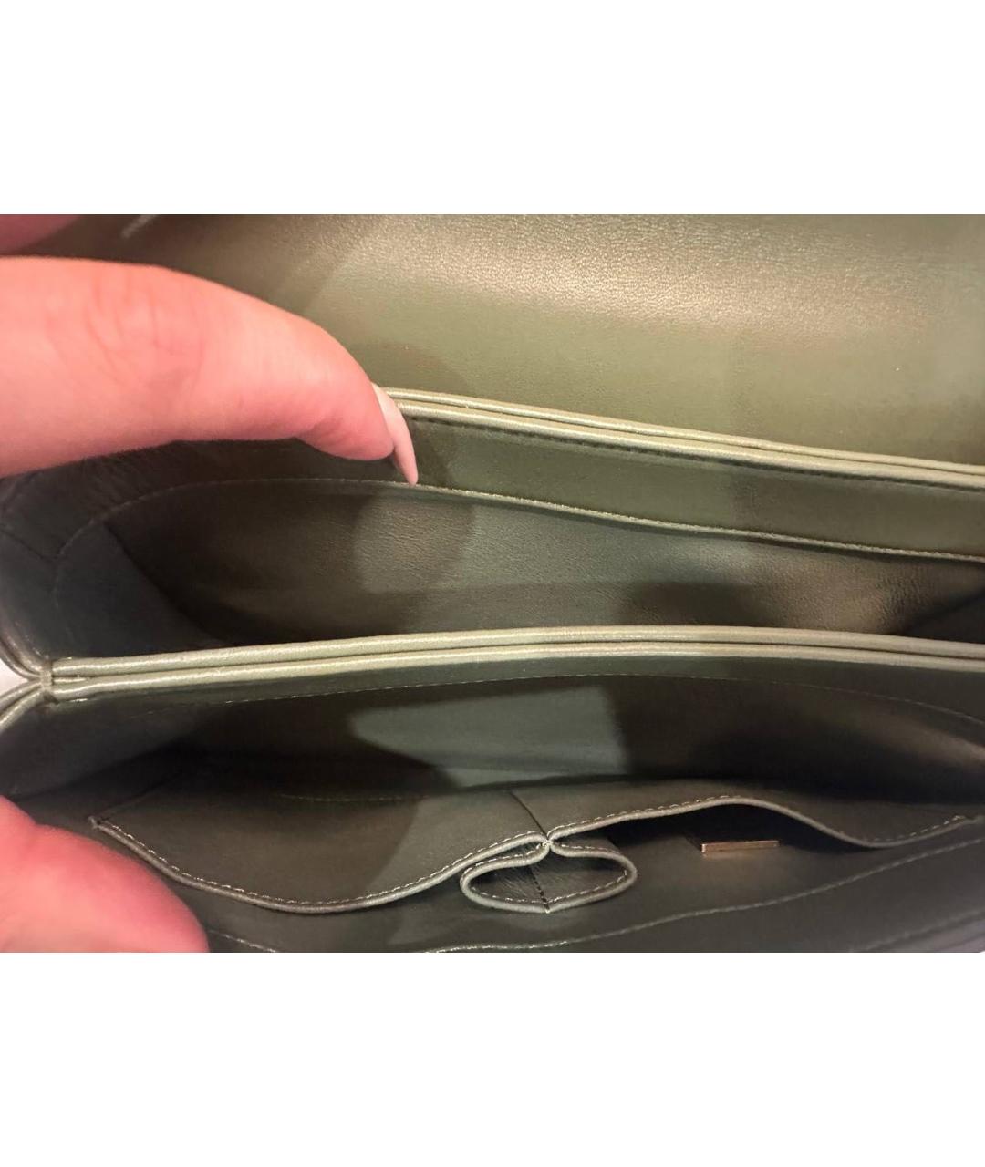 CHANEL Хаки кожаная сумка через плечо, фото 5