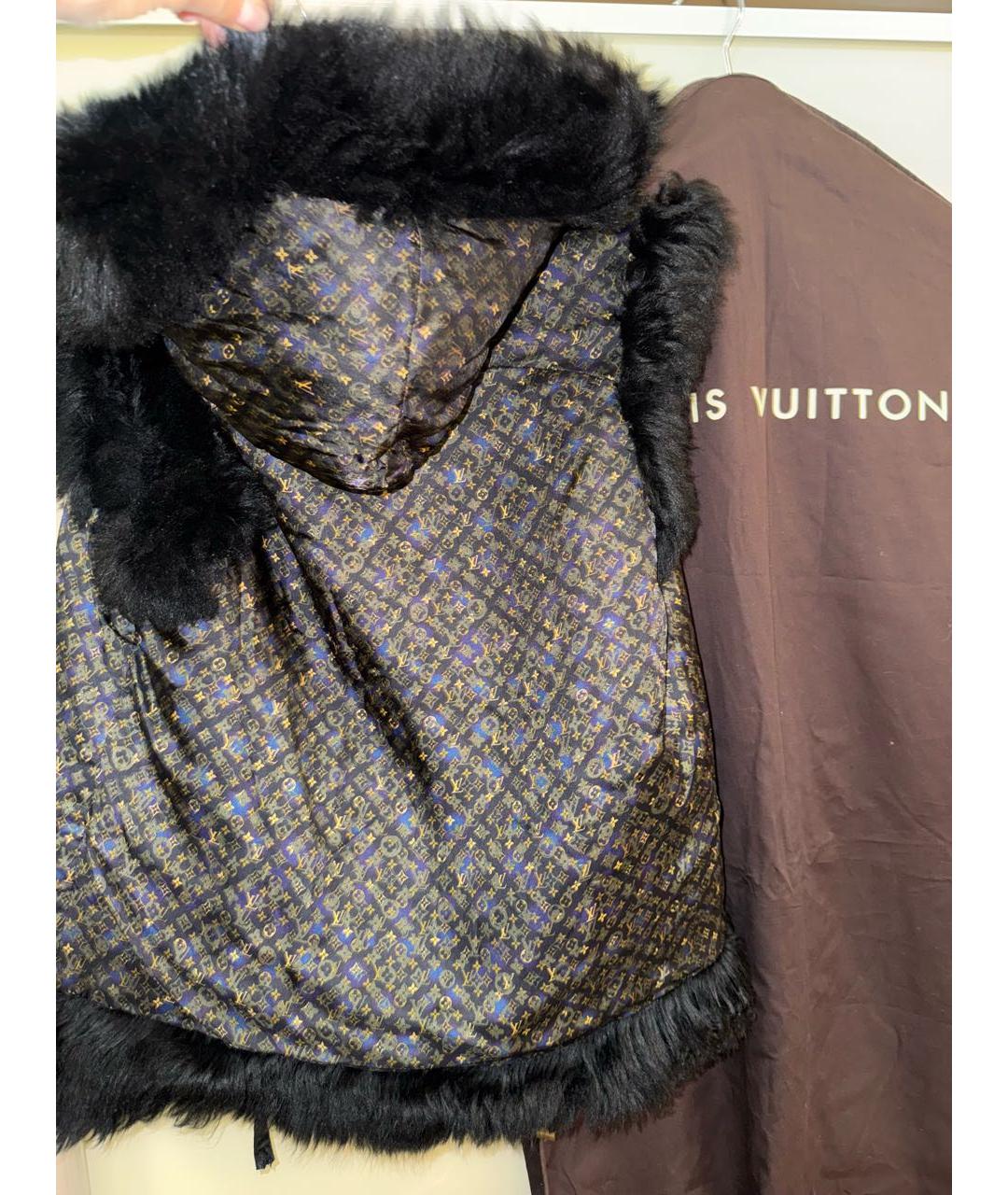 LOUIS VUITTON Черный меховой жилет, фото 2