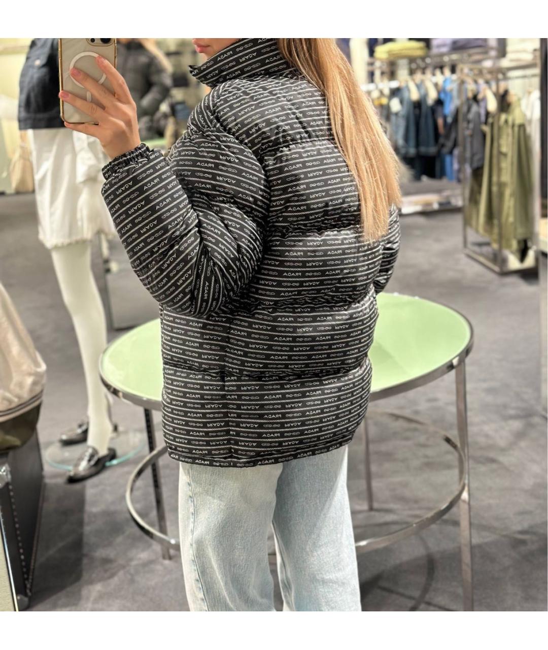 PRADA Черный полиэстеровый пуховик, фото 7