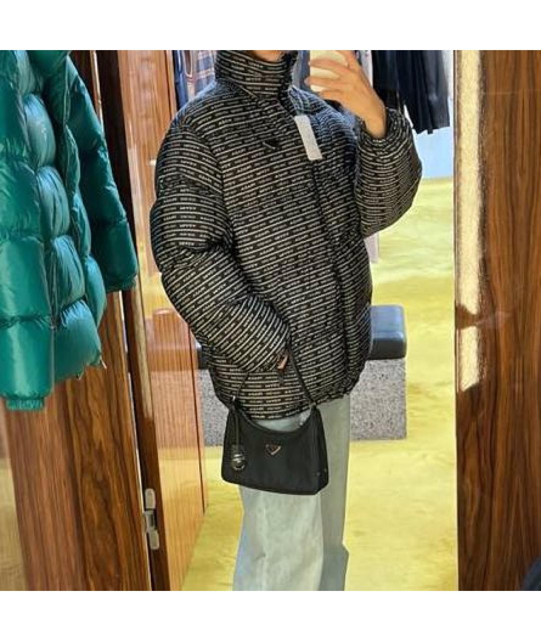 PRADA Черный полиэстеровый пуховик, фото 4