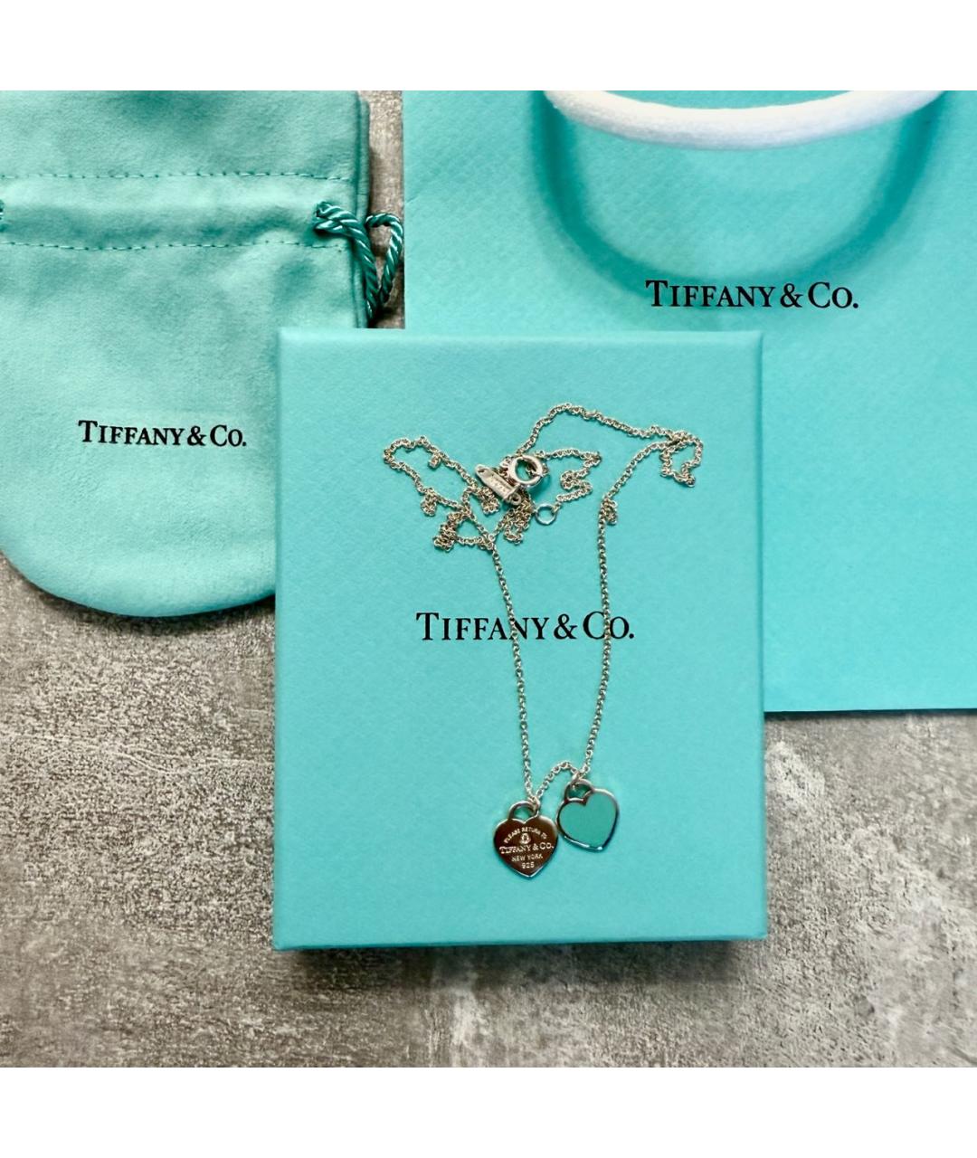 TIFFANY&CO Белая серебряная подвеска, фото 2