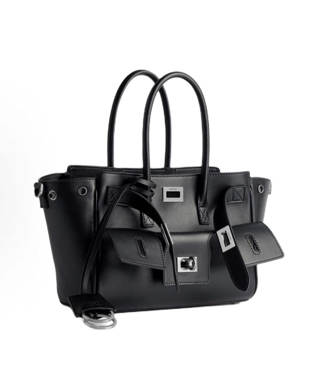 BALENCIAGA Черная кожаная сумка с короткими ручками, фото 3