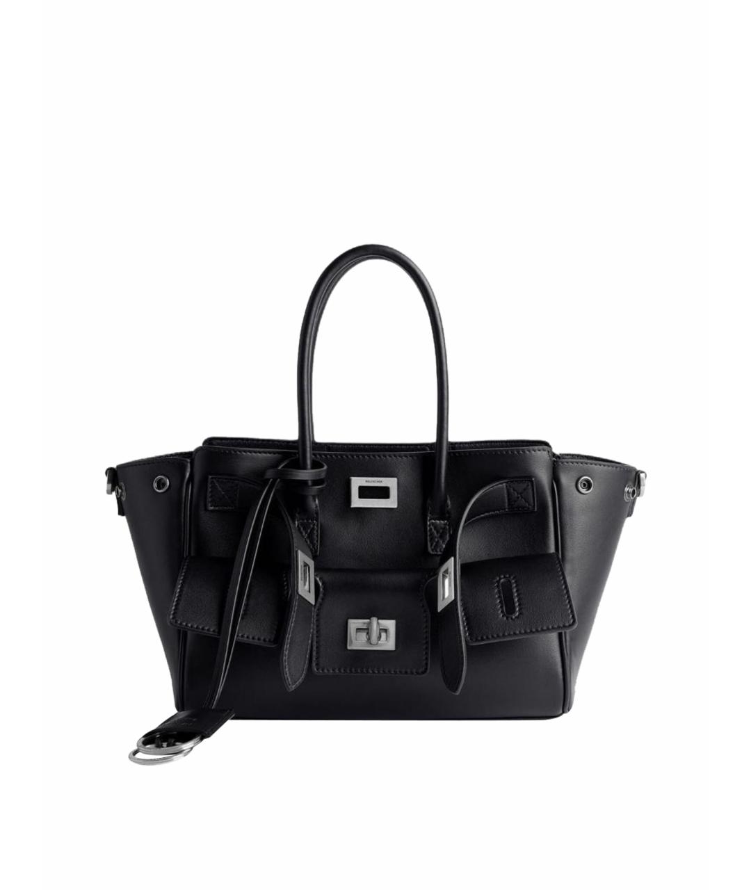 BALENCIAGA Черная кожаная сумка с короткими ручками, фото 1