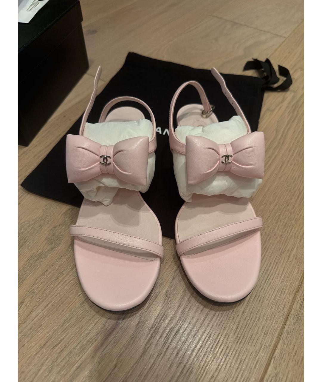 CHANEL Розовые кожаные сандалии, фото 3