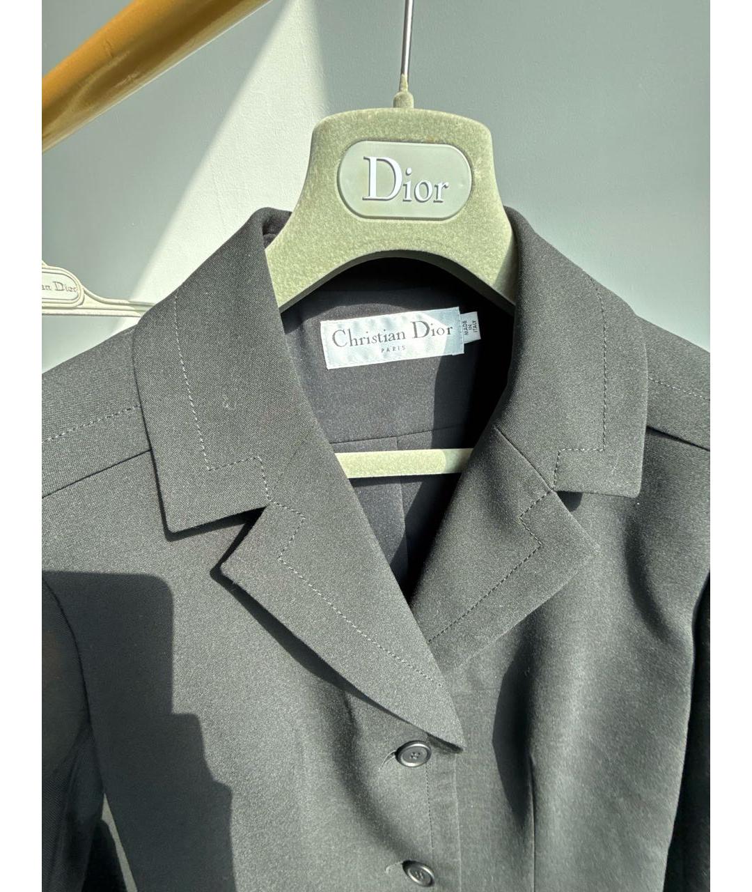 CHRISTIAN DIOR Черный шерстяной костюм с брюками, фото 3