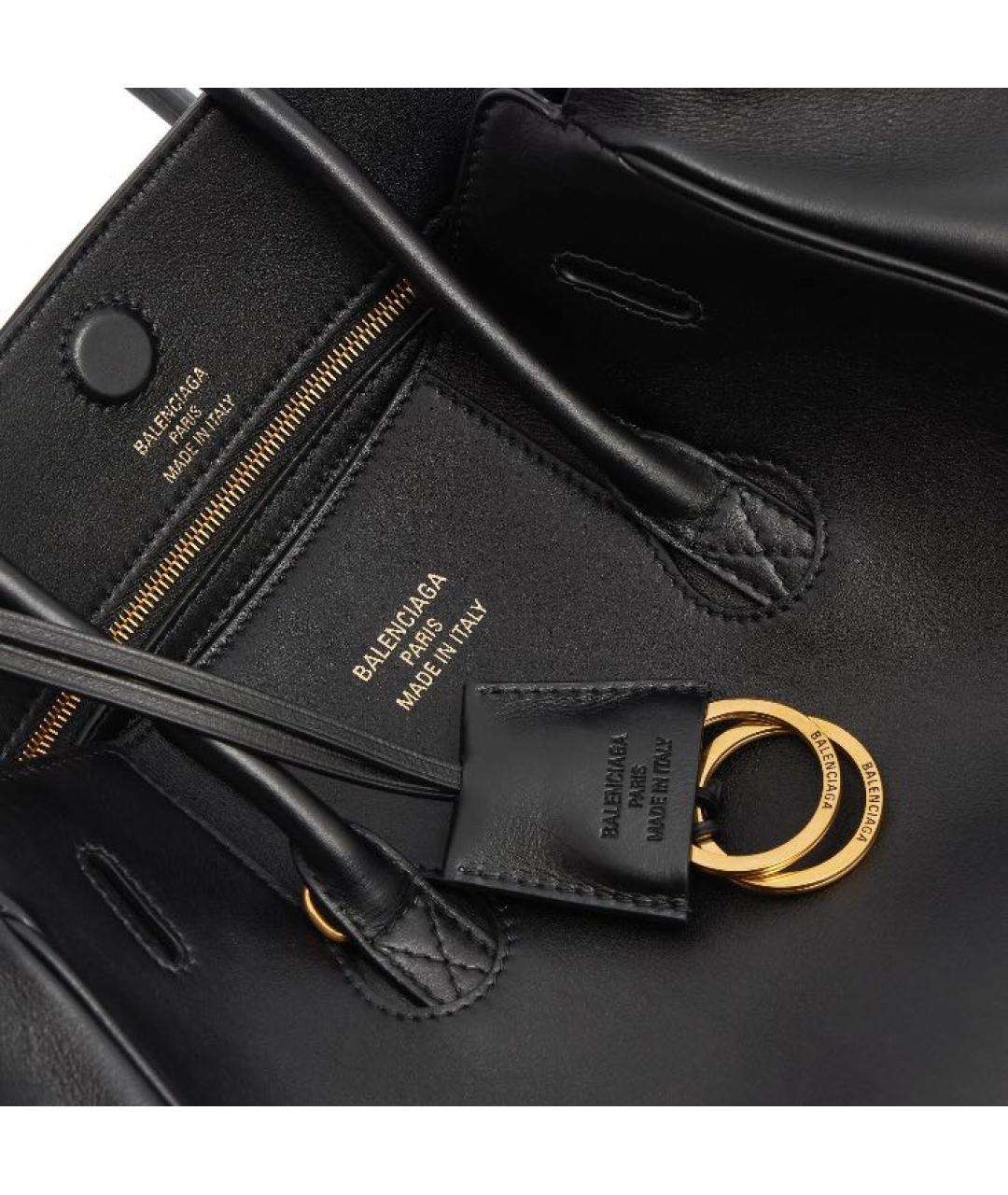 BALENCIAGA Черная кожаная сумка с короткими ручками, фото 5