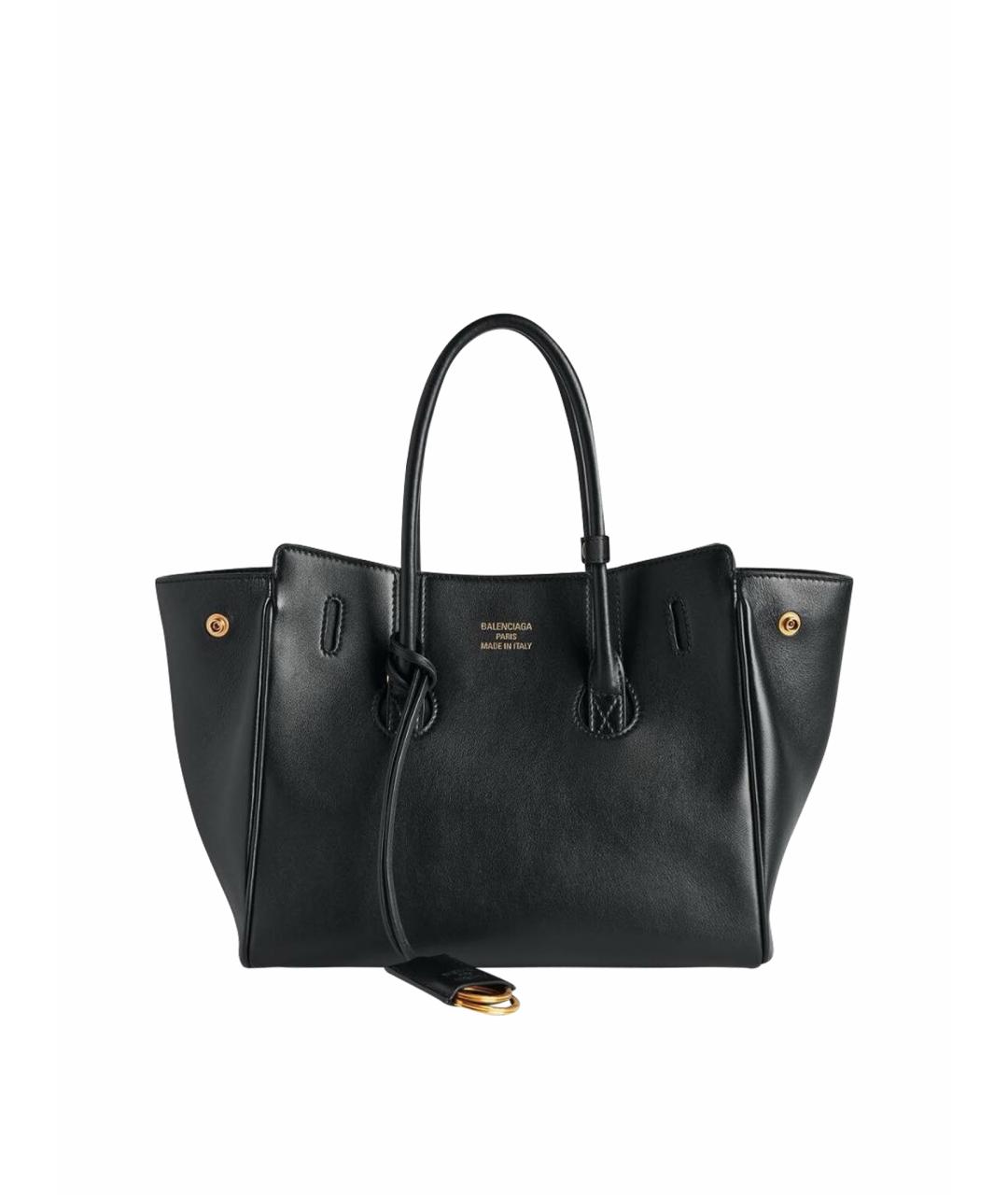 BALENCIAGA Черная кожаная сумка с короткими ручками, фото 1