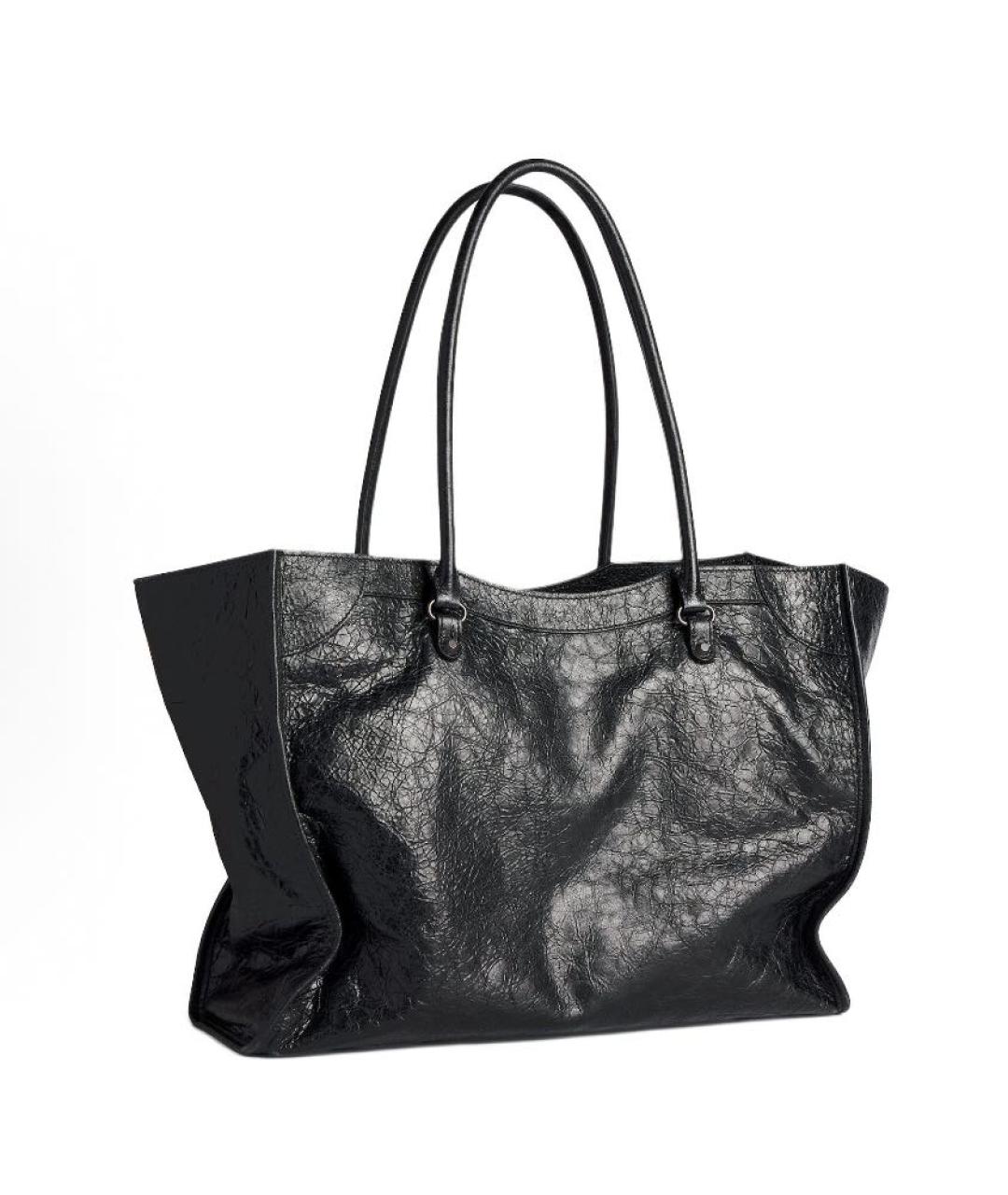 BALENCIAGA Черная кожаная сумка с короткими ручками, фото 3
