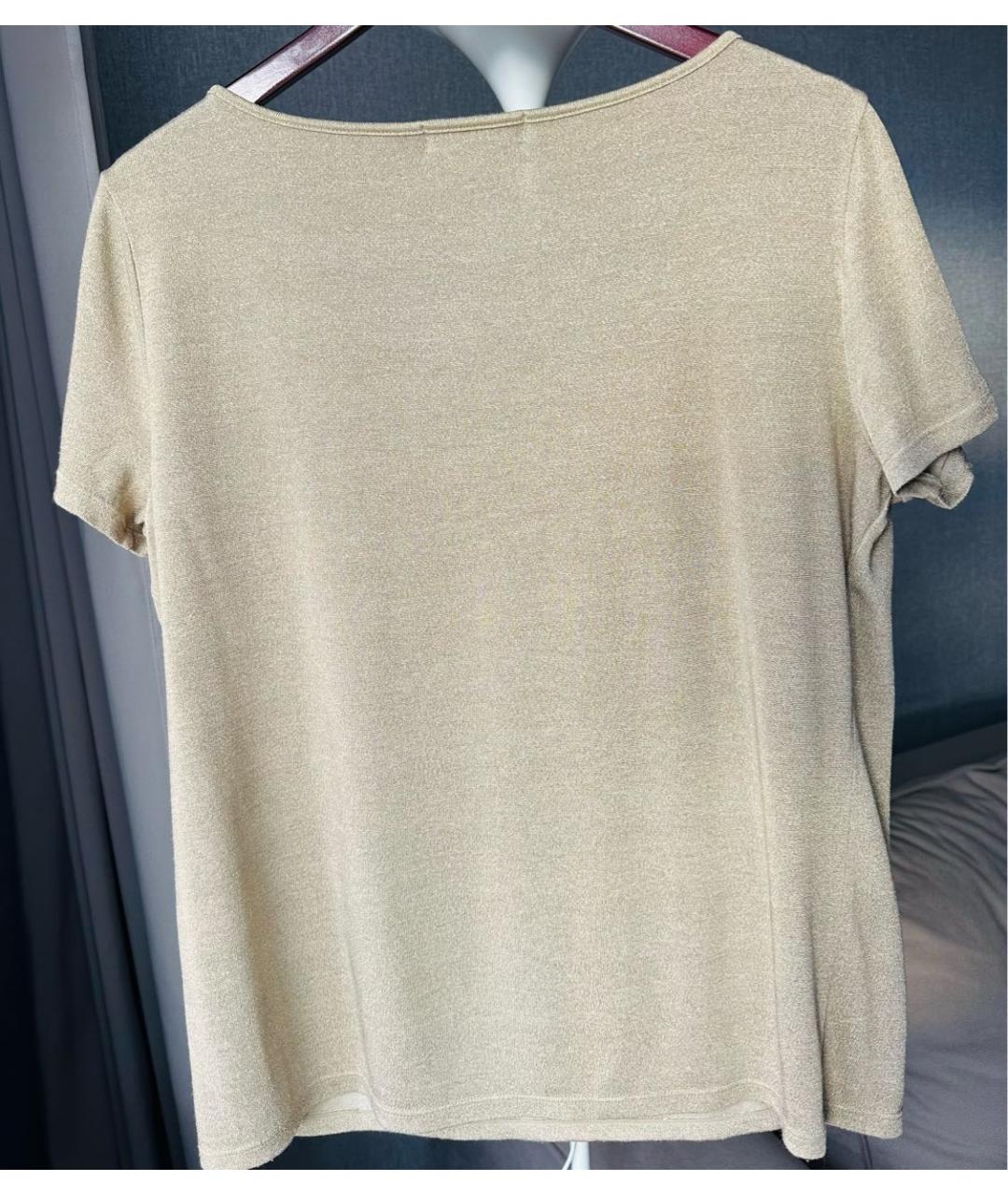 RALPH LAUREN Золотая вискозная футболка, фото 2