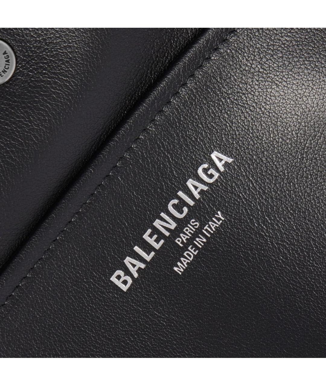 BALENCIAGA Черная кожаная сумка тоут, фото 5