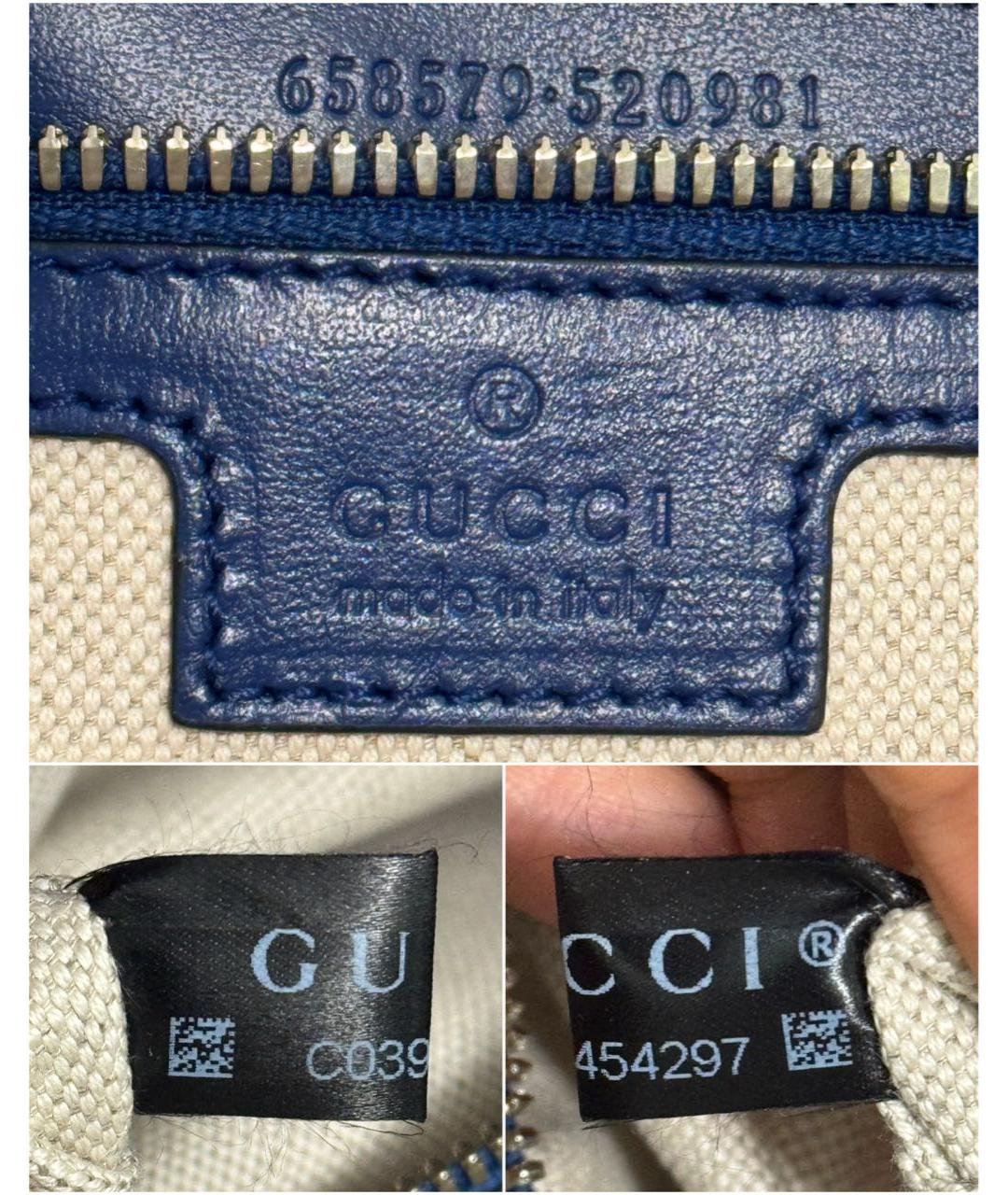 GUCCI Синий кожаный рюкзак, фото 7