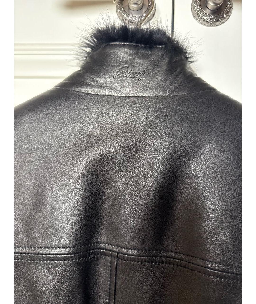 BRIONI Черная кожаная куртка, фото 3